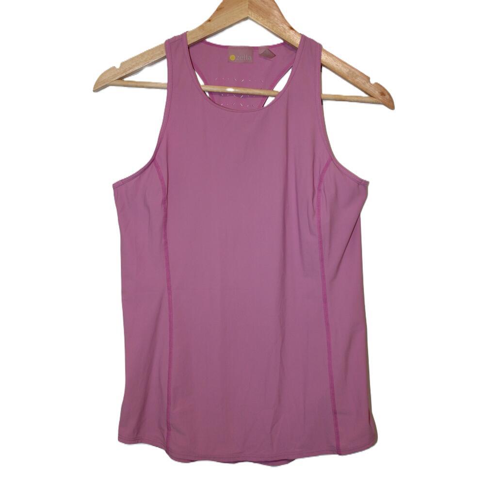 Zella Nova Perforated Racerback Tank Top Purple Opera Athletic Sleeveless Sz XS